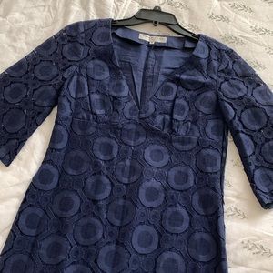 Trina Turk Navy lace 3/4 sleeve dress Size 6